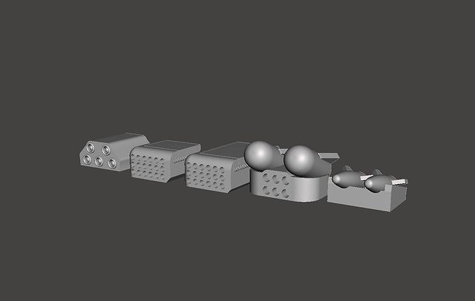 Gaslands Rocket and Missile Launcher Pack Wargame 1-64 scale 3D print model
