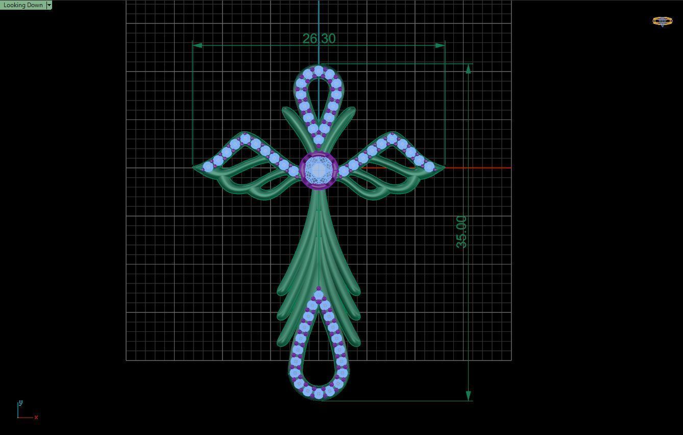 Cross with angels wings 2 3D print model_2