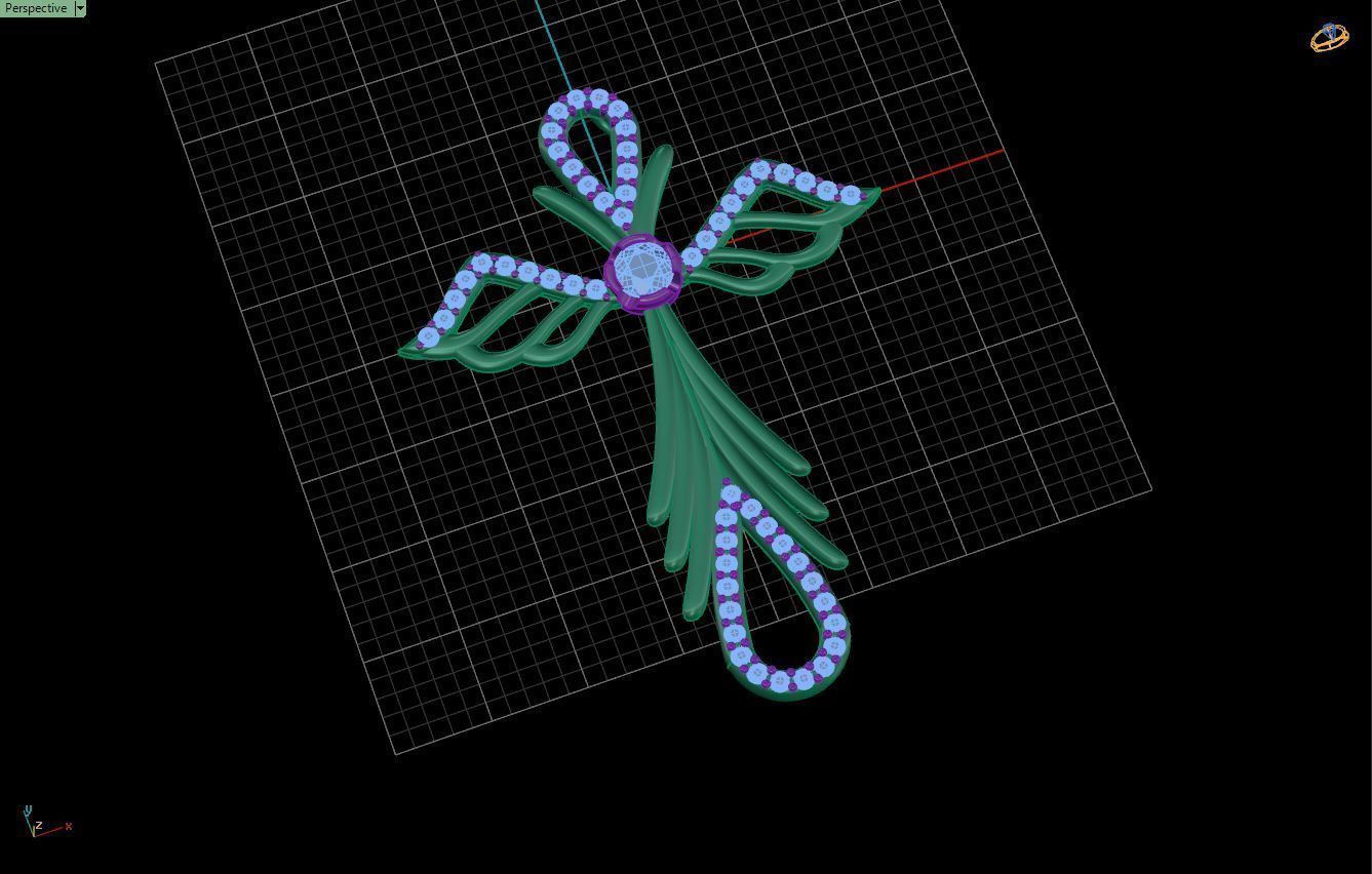 Cross with angels wings 2 3D print model_3