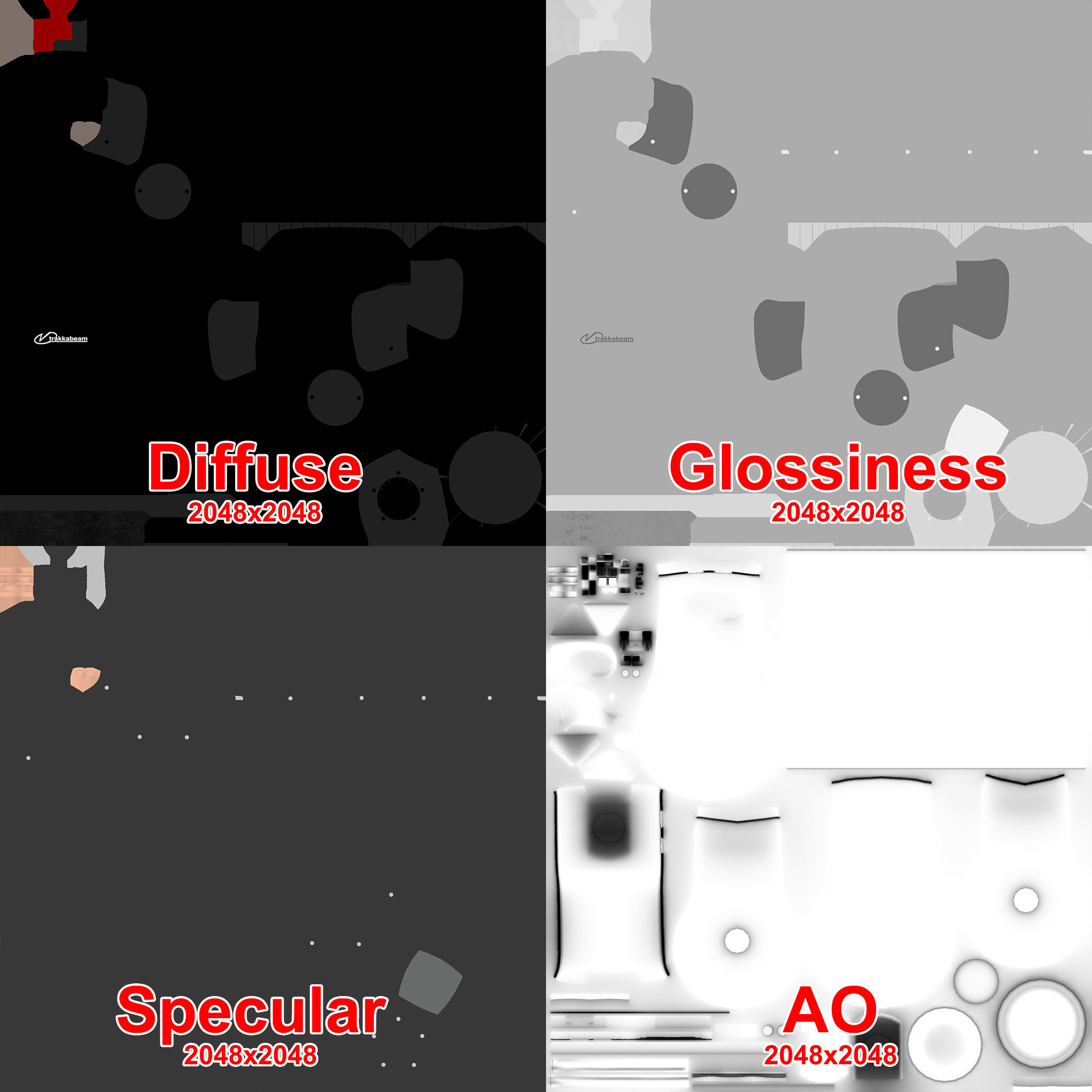 Trakkabeam A800 Searchlight Low-poly 3D model_8