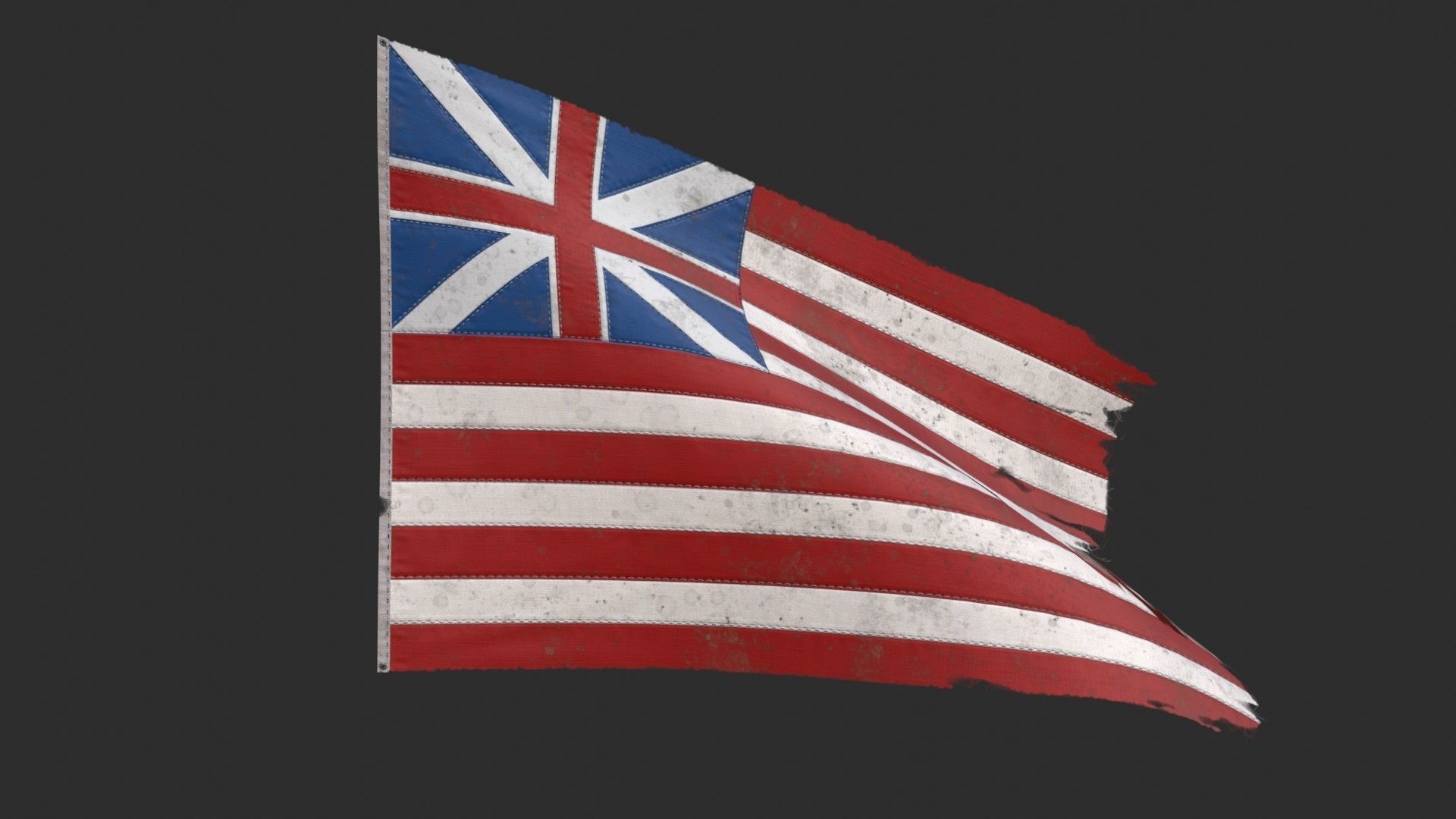 British East India Company Flag 1707-1801 Low-poly 3D model_6