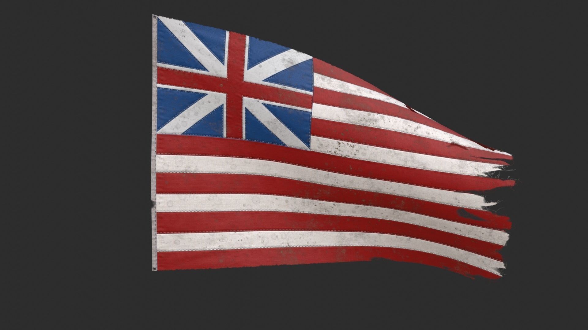 British East India Company Flag 1707-1801 Low-poly 3D model_7