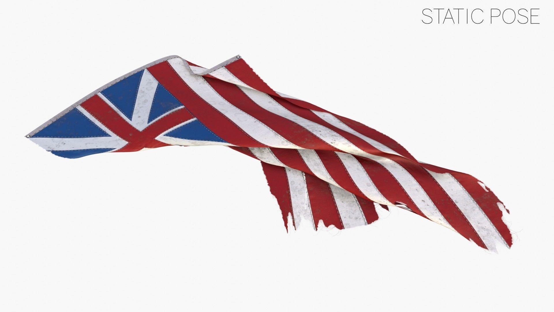British East India Company Flag 1707-1801 Low-poly 3D model_10