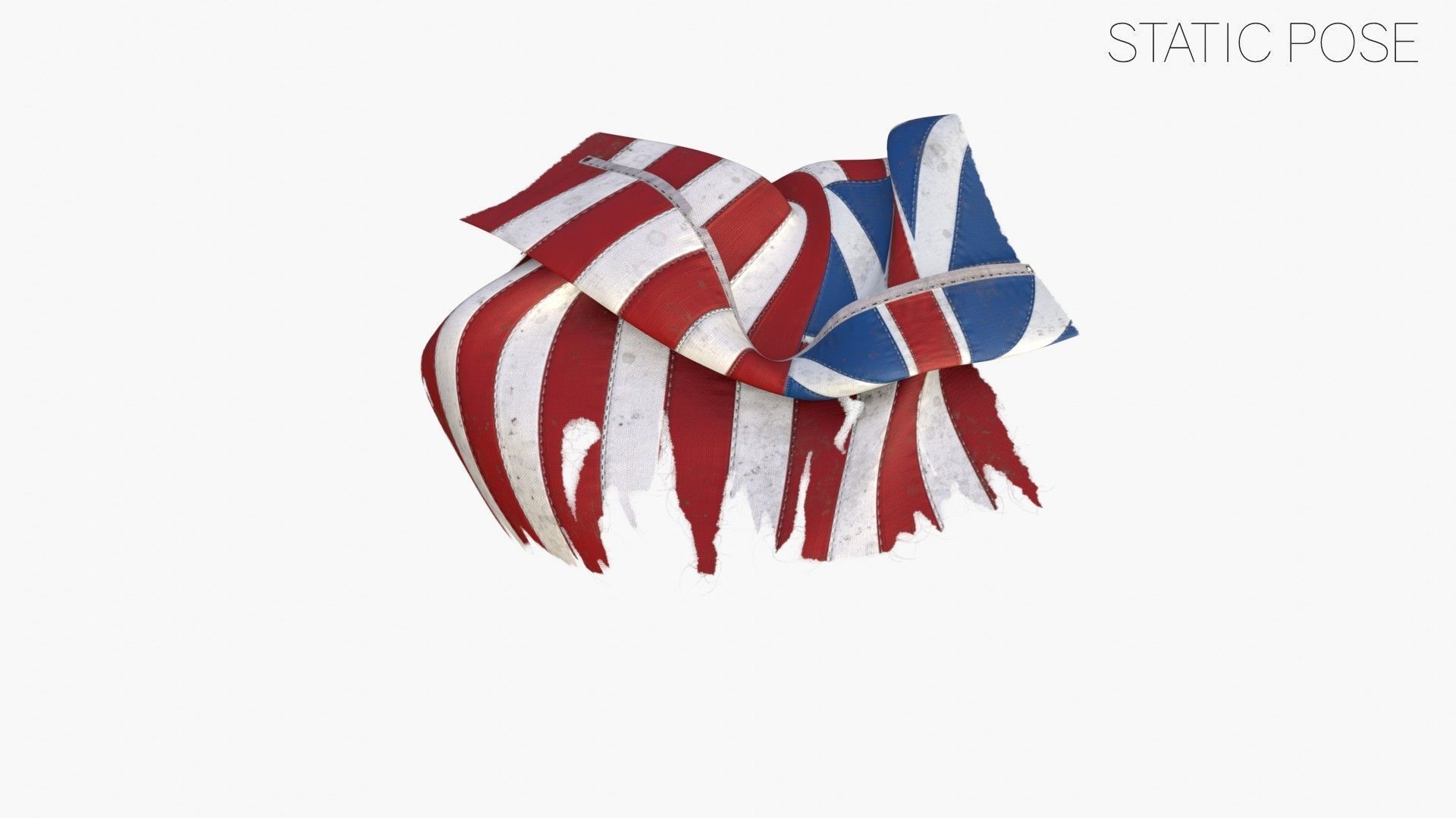 British East India Company Flag 1707-1801 Low-poly 3D model_11