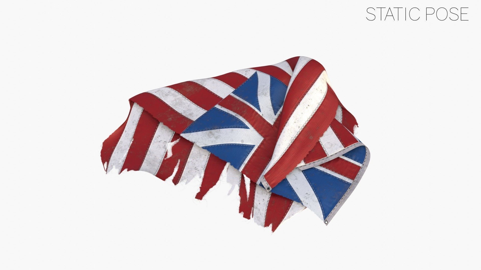 British East India Company Flag 1707-1801 Low-poly 3D model_13