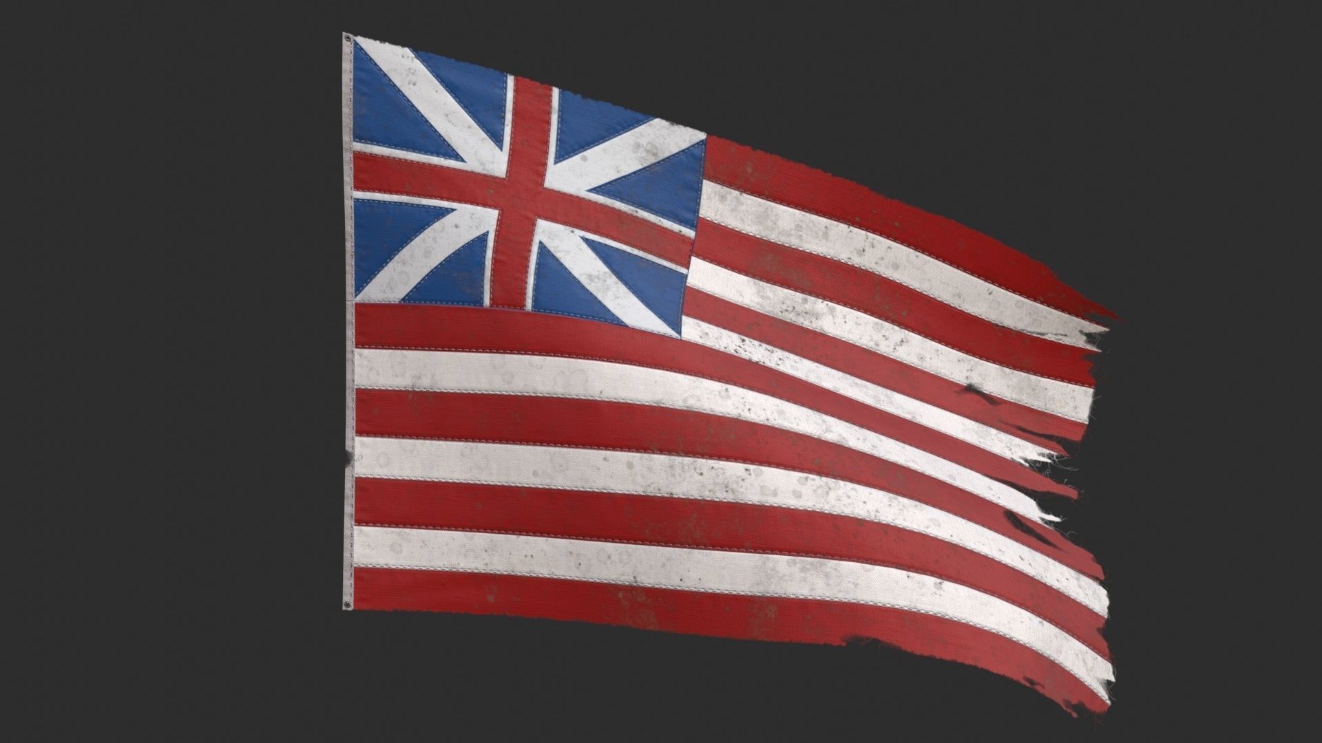 British East India Company Flag 1707-1801 Low-poly 3D model_8