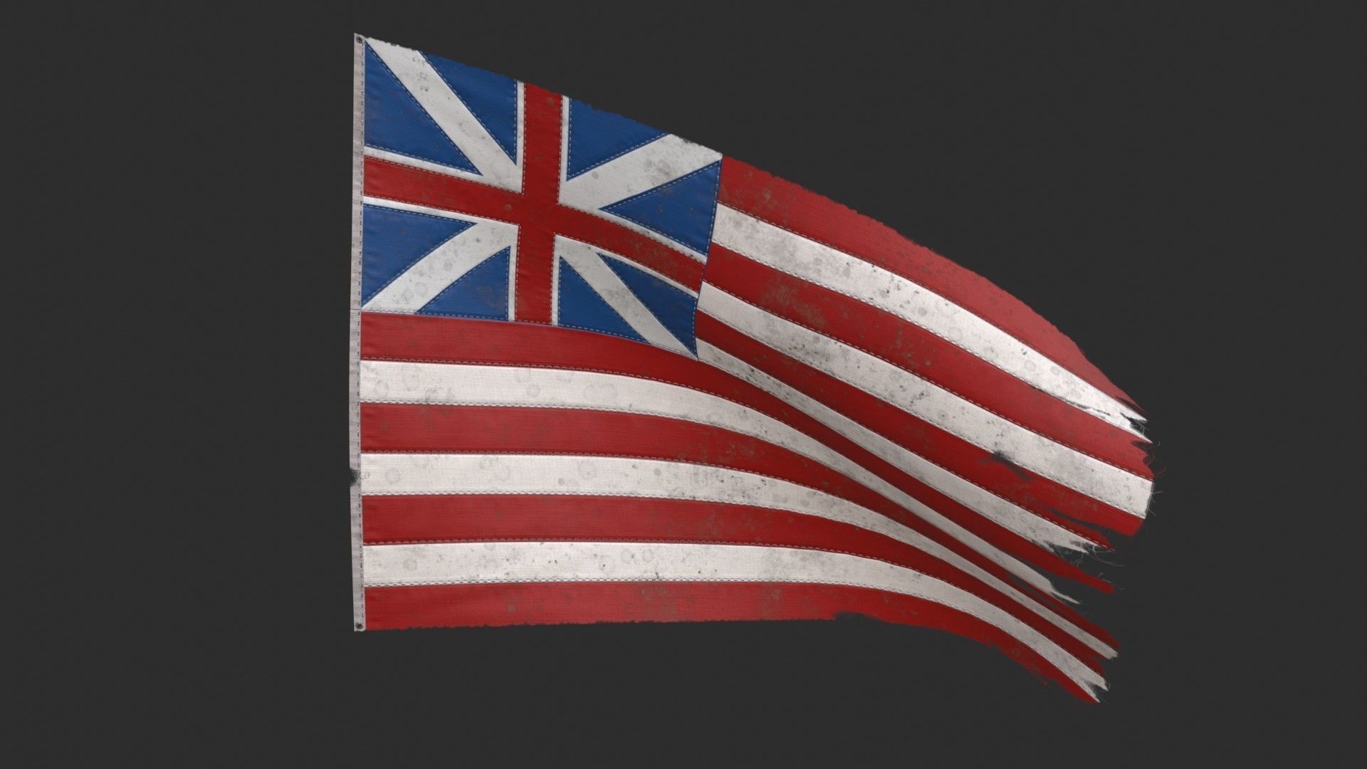 British East India Company Flag 1707-1801 Low-poly 3D model_5