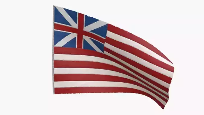 British East India Company Flag 1707-1801 Low-poly 3D model