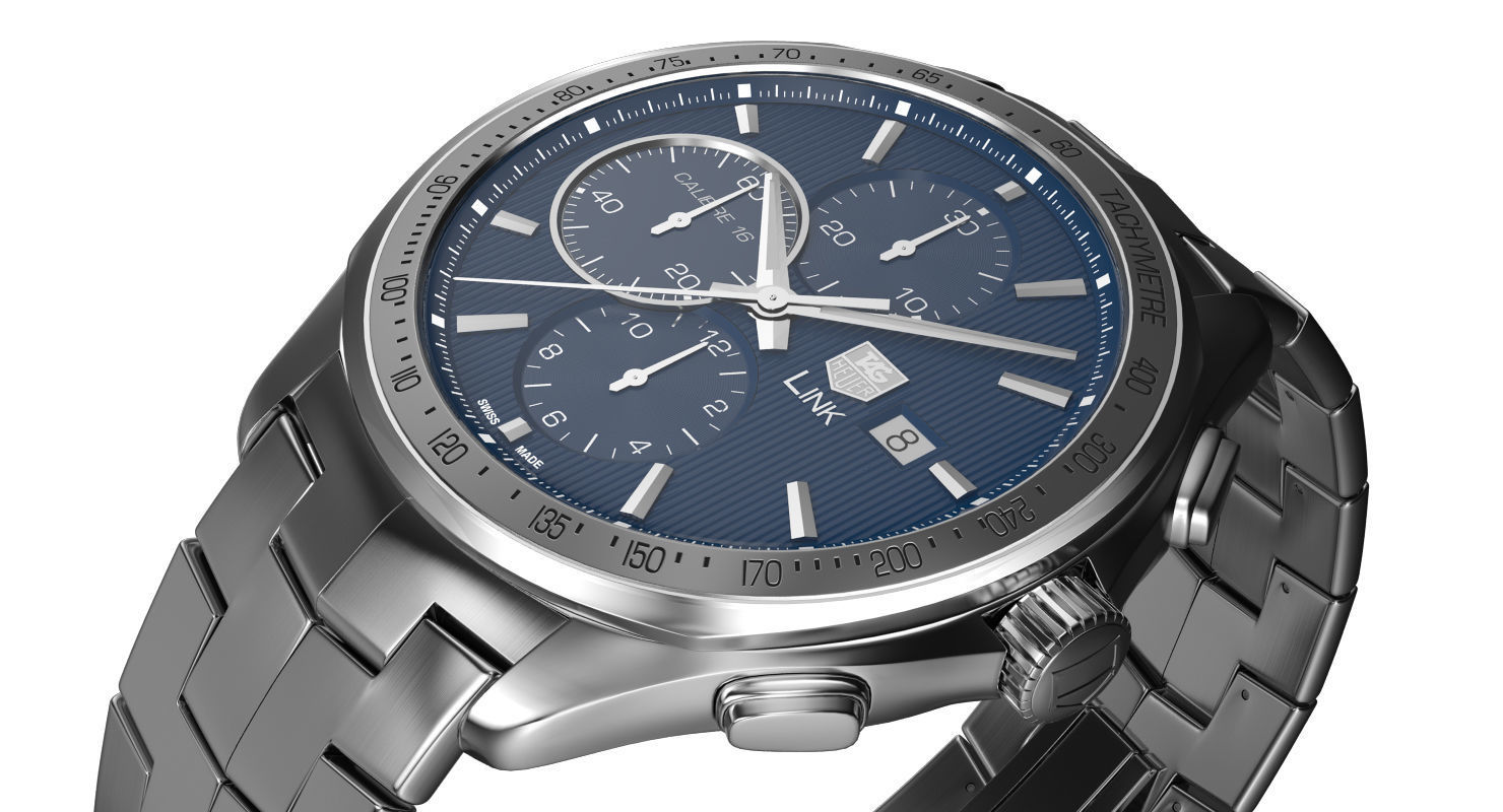 Tag Heuer Link Calibre 16 Watch 3D model_9