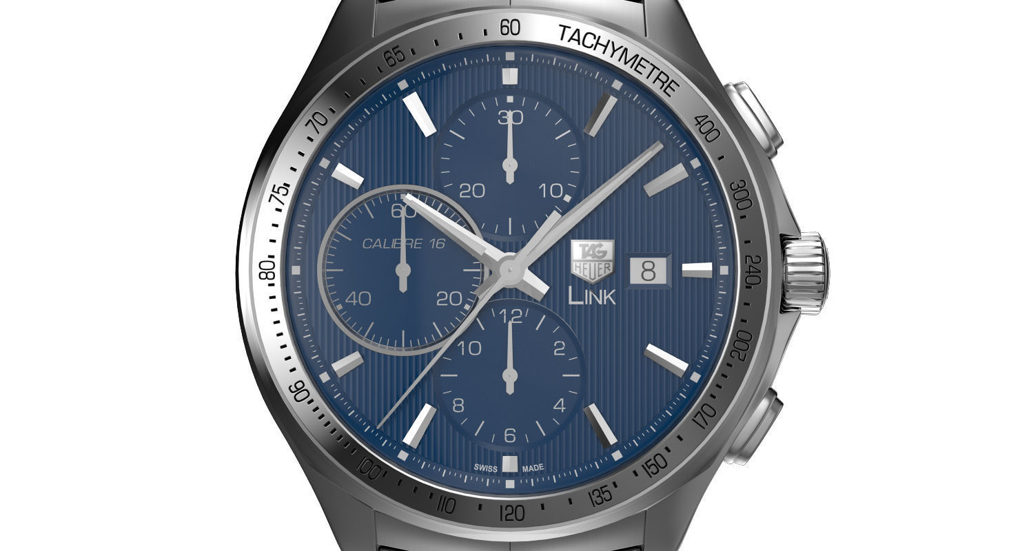 Tag Heuer Link Calibre 16 Watch 3D model_10