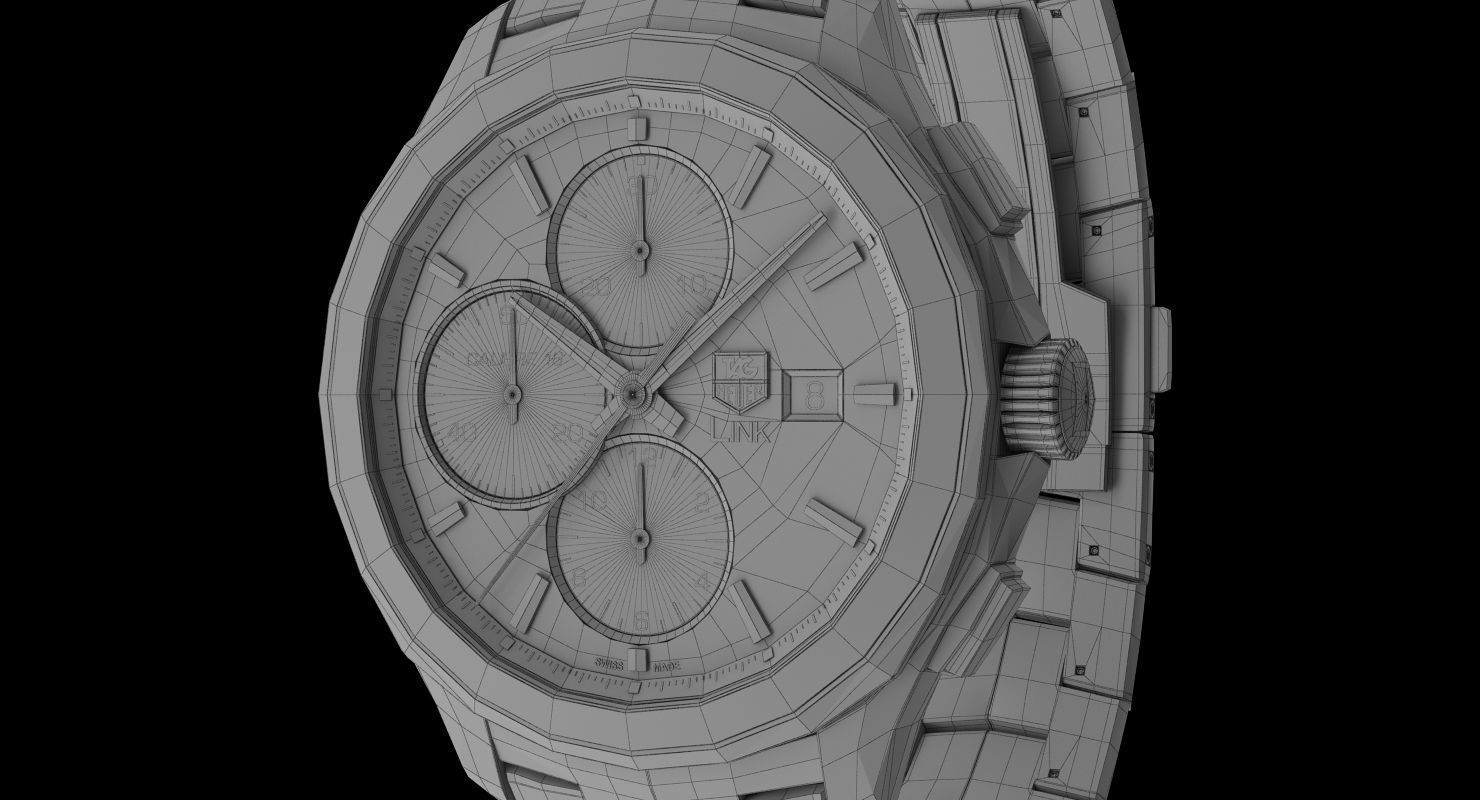 Tag Heuer Link Calibre 16 Watch 3D model_14