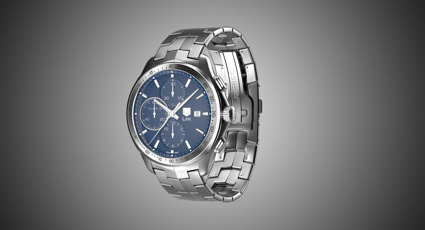 Tag Heuer Link Calibre 16 Watch 3D model_1