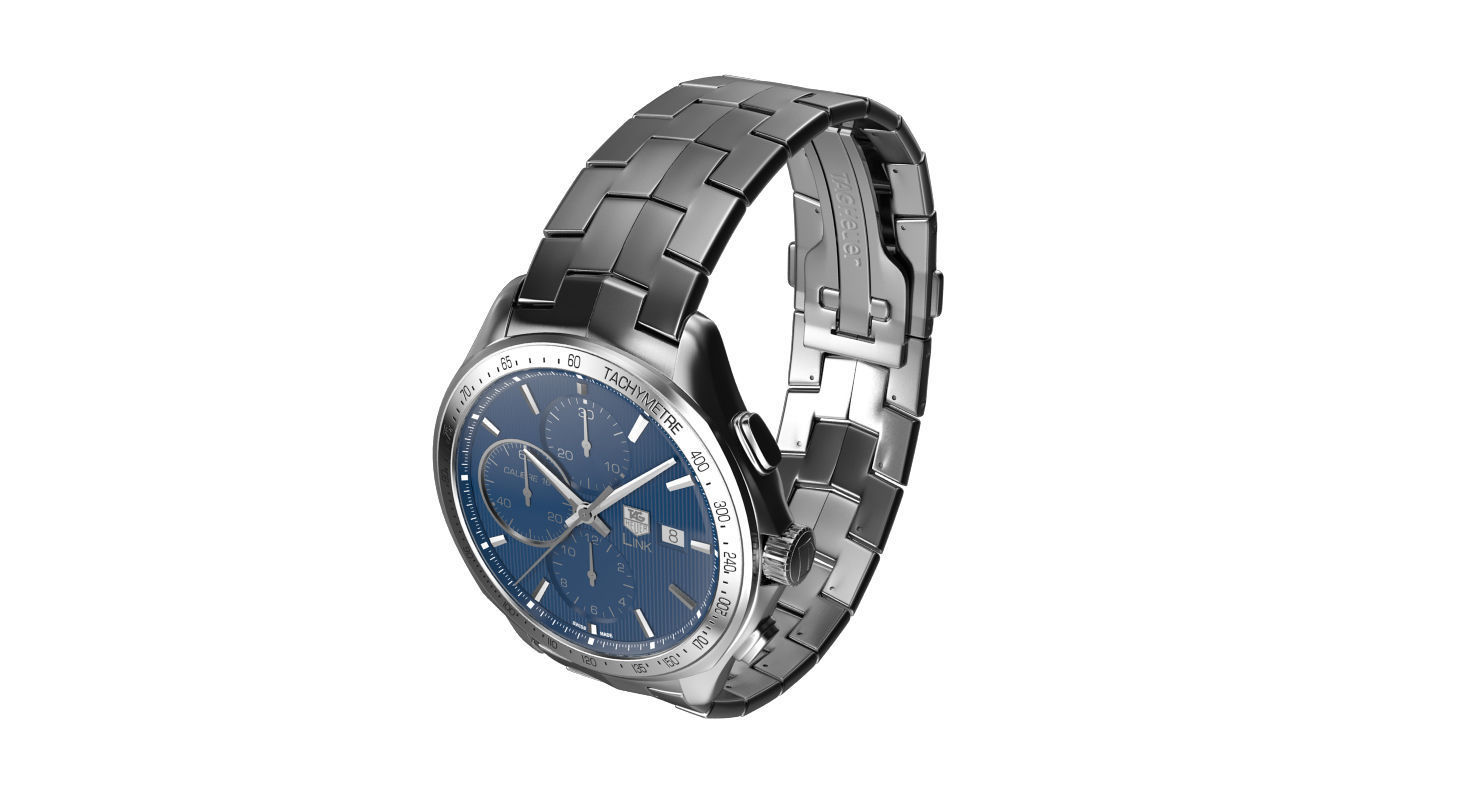 Tag Heuer Link Calibre 16 Watch 3D model_7
