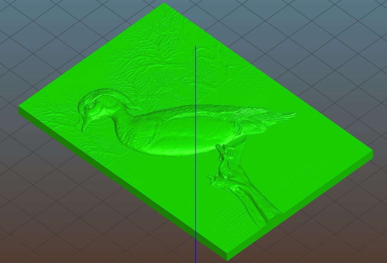 Wood Duck - relief - 2019 3D print model_3