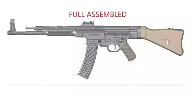 STG-44 gun with wooden handle