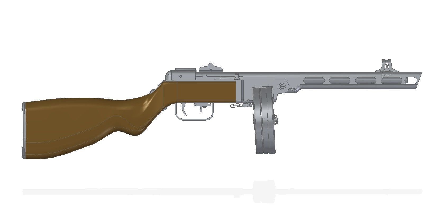 PPSh-41 rifle 3D model_10