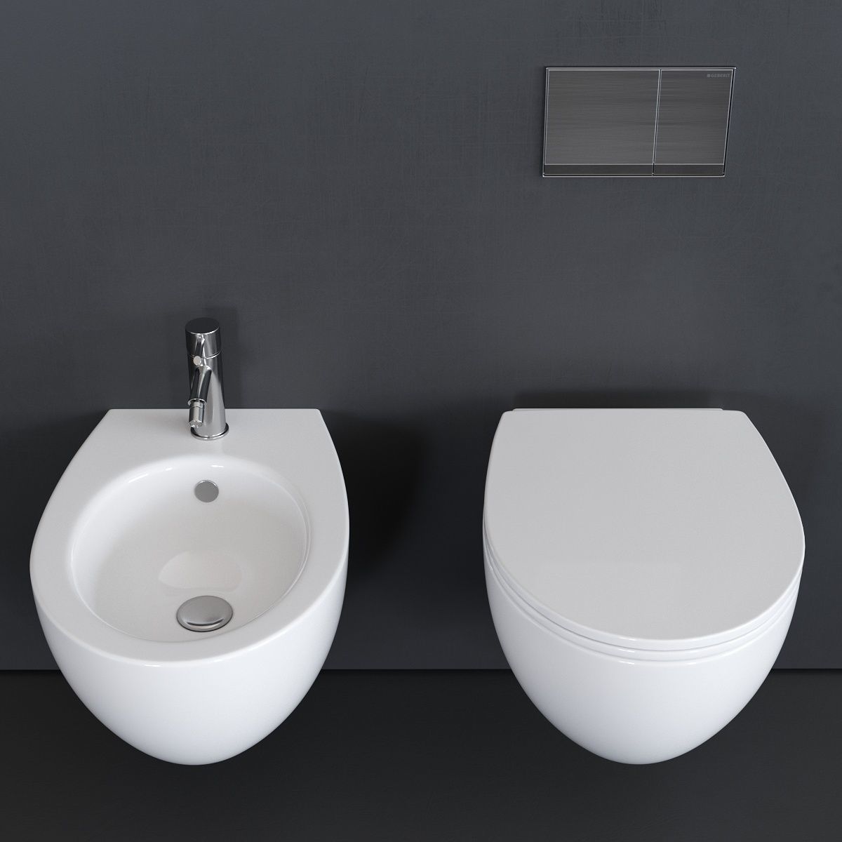 Ceramica Catalano Green One Wall-hung WC Low-poly 3D model_3