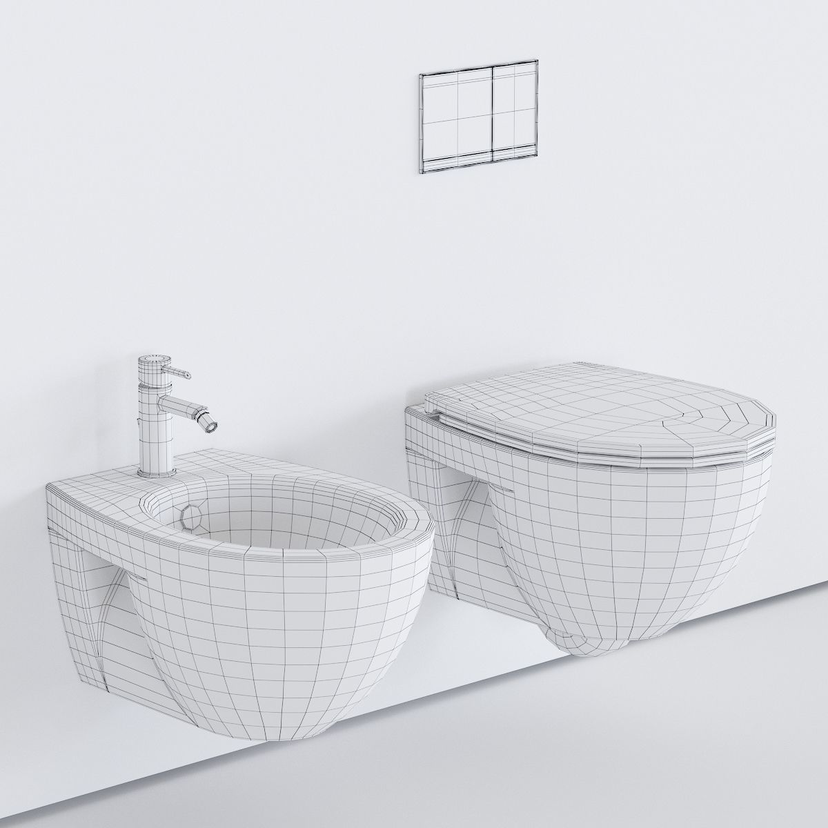 Ceramica Catalano Green One Wall-hung WC Low-poly 3D model_4
