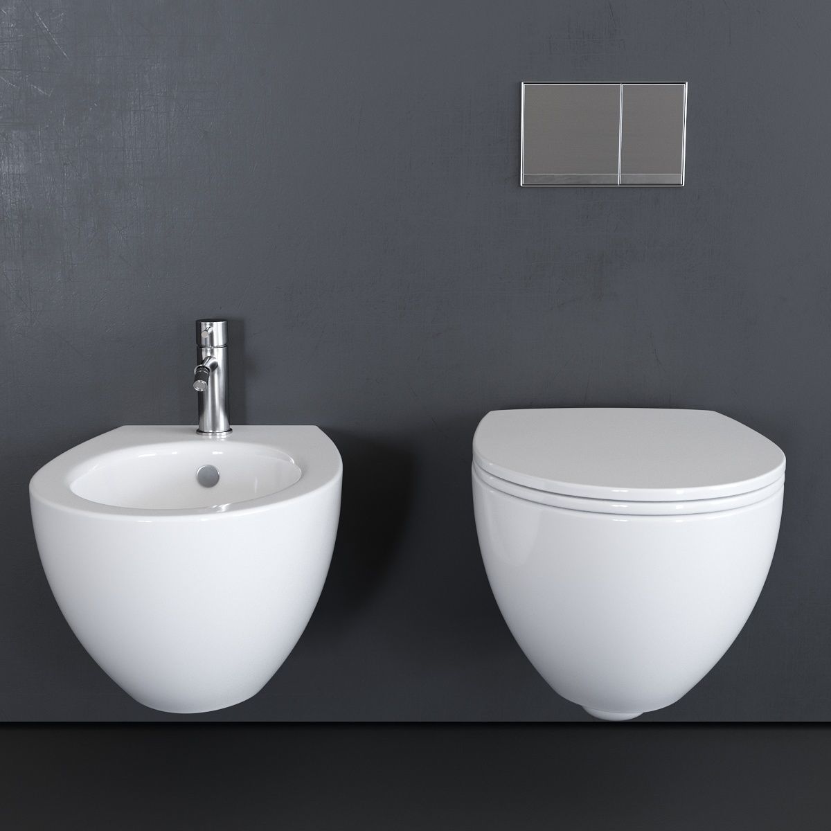 Ceramica Catalano Green One Wall-hung WC Low-poly 3D model_2