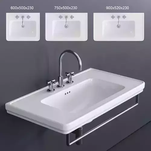 Ceramica Catalano Canova Royal Wall-mounted Washbasin Low-poly 3D model
