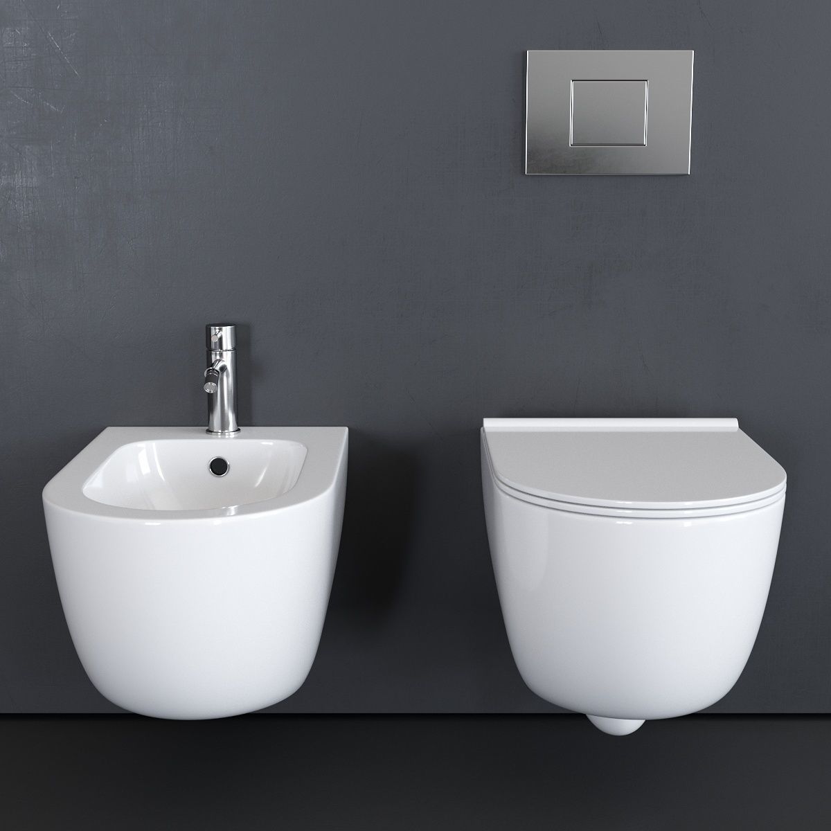 Alice Ceramica Unica Wall-Hung WC Low-poly 3D model_2