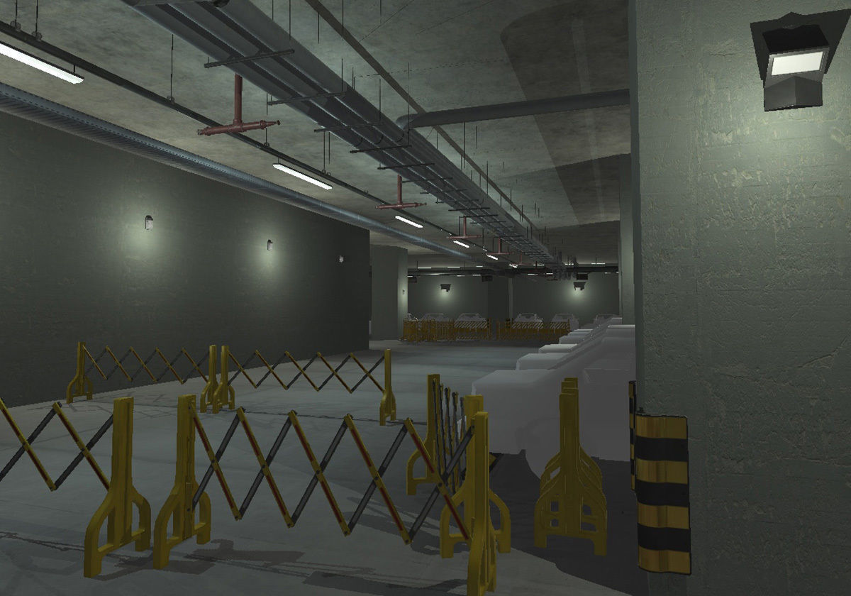 Indoor Parking Lot Low-poly 3D model_6