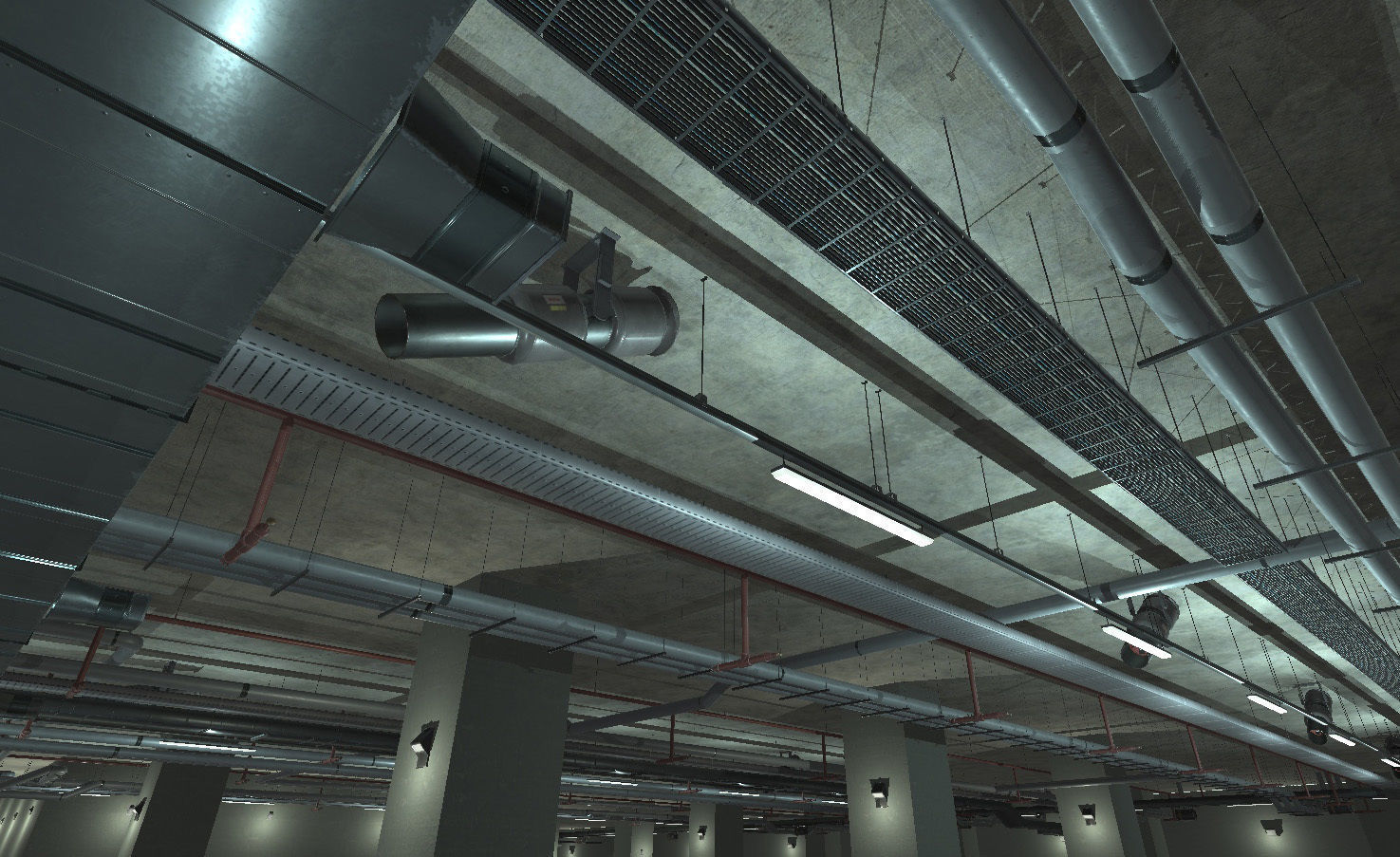 Indoor Parking Lot Low-poly 3D model_3