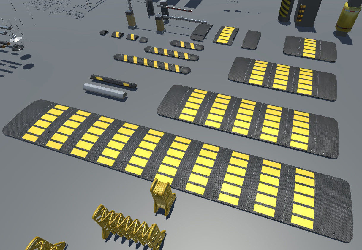 Indoor Parking Lot Low-poly 3D model_32