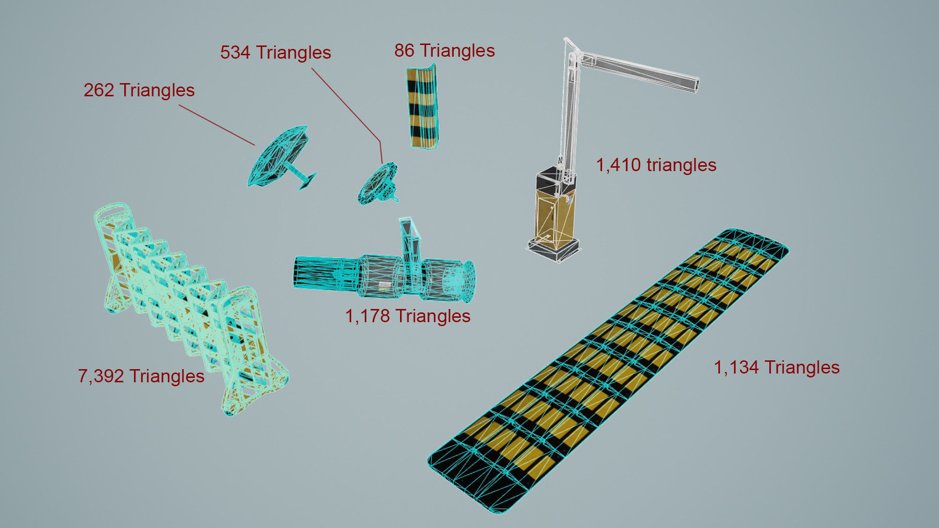 Indoor Parking Lot Low-poly 3D model_15