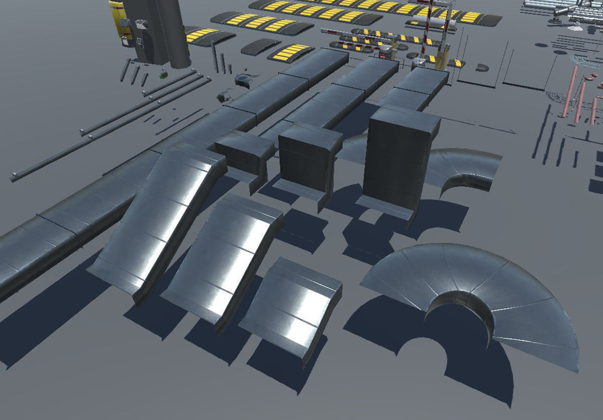 Indoor Parking Lot Low-poly 3D model_10