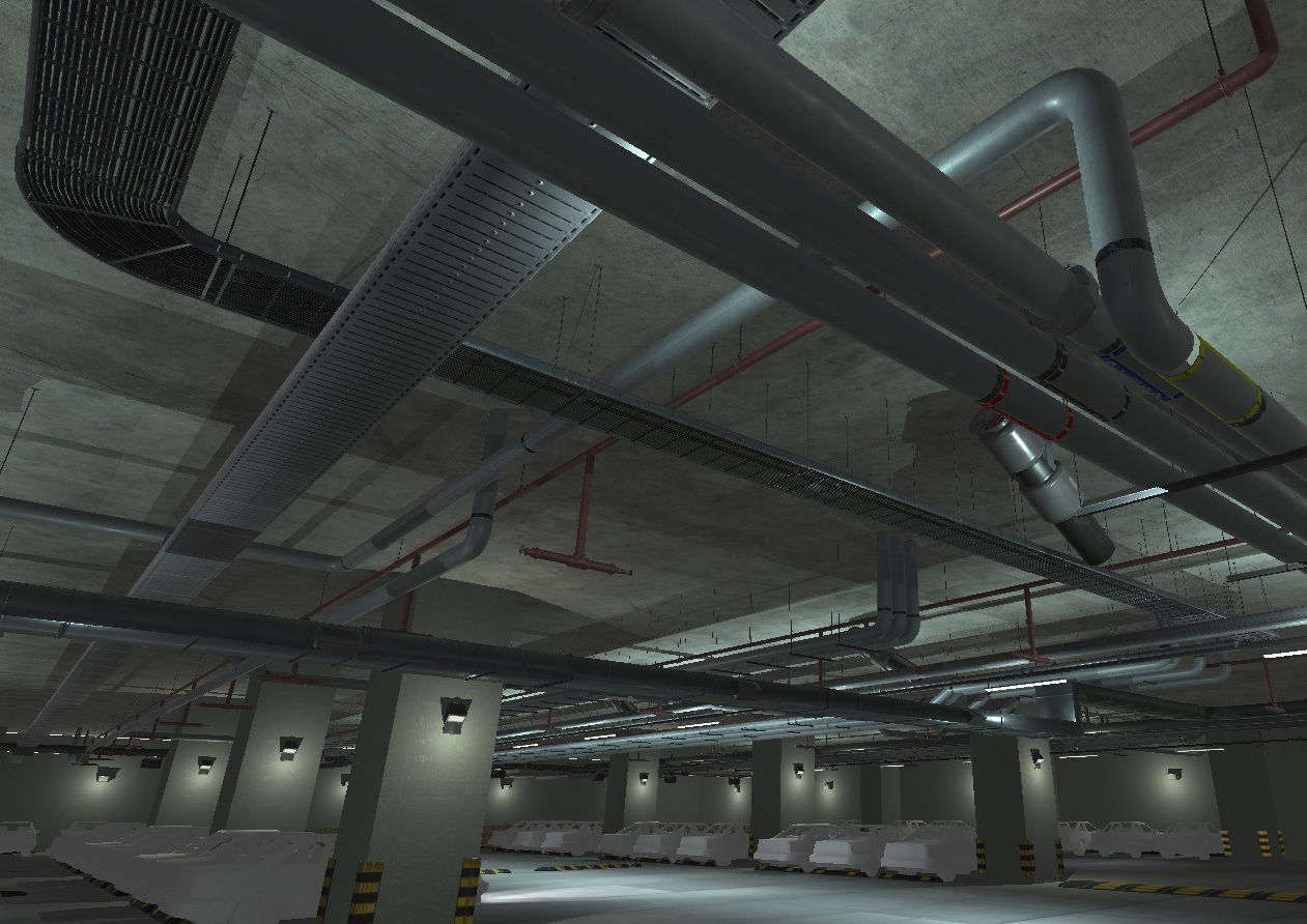 Indoor Parking Lot Low-poly 3D model_5