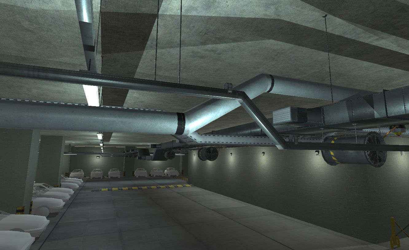 Indoor Parking Lot Low-poly 3D model_4