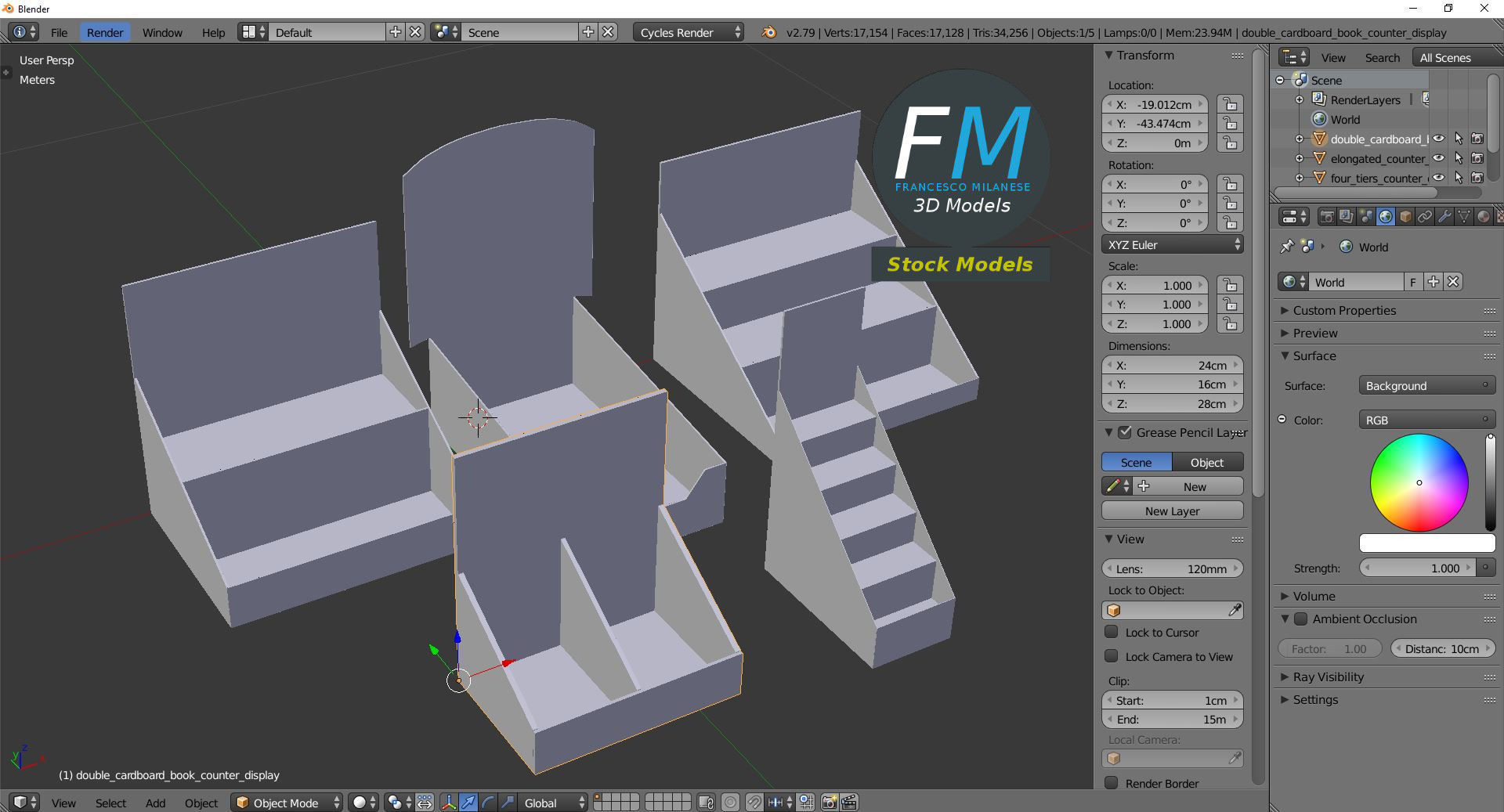 Counter display mockups 3D model_9