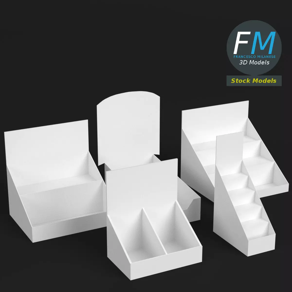 Counter display mockups 3D model_0