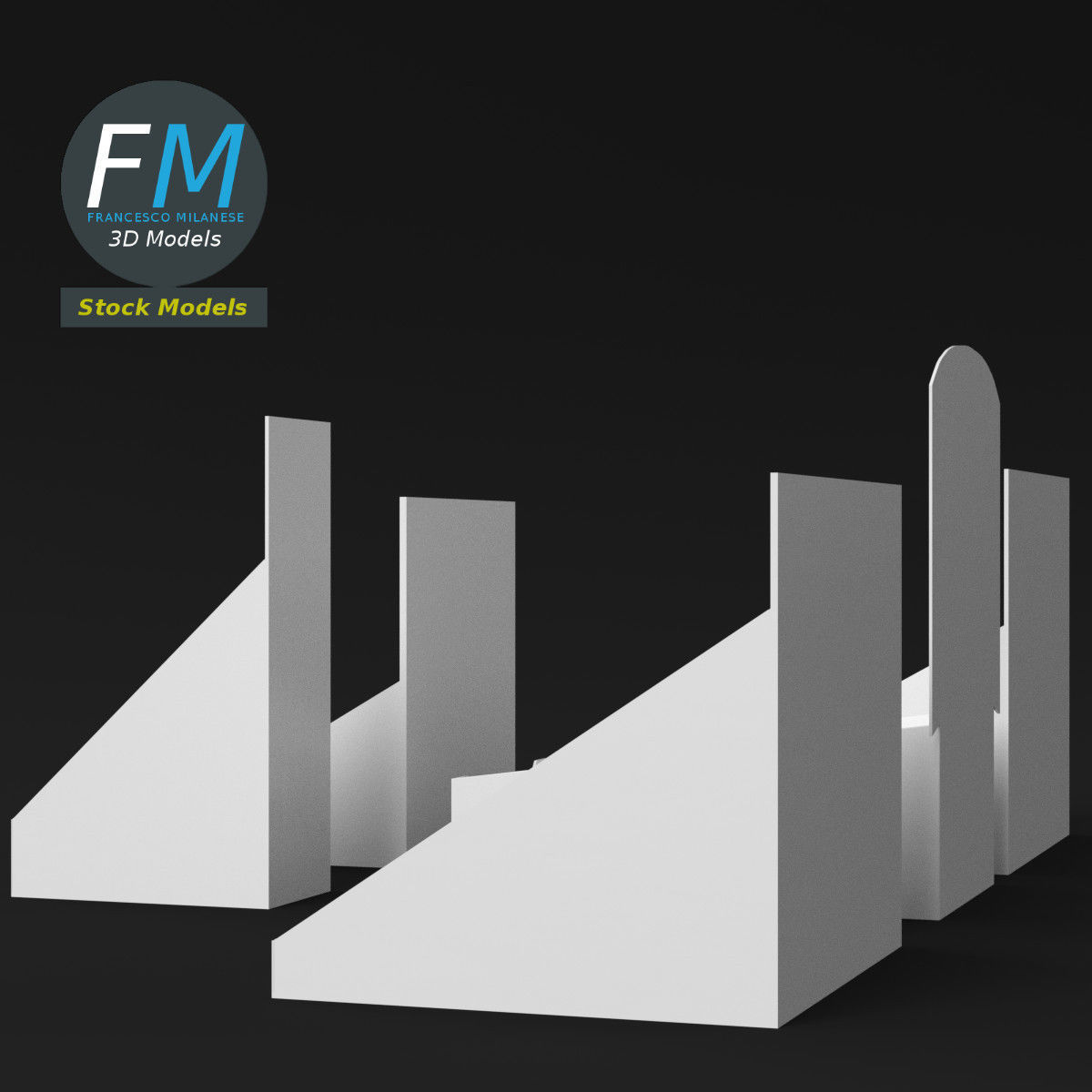 Counter display mockups 3D model_5