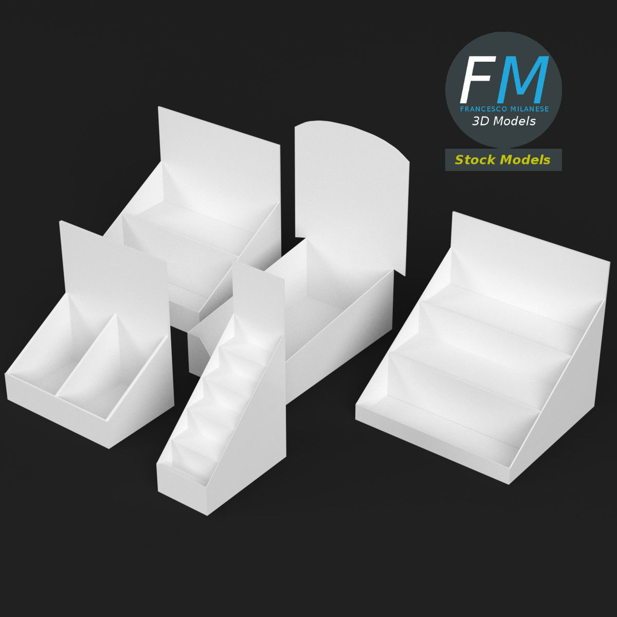 Counter display mockups 3D model_2