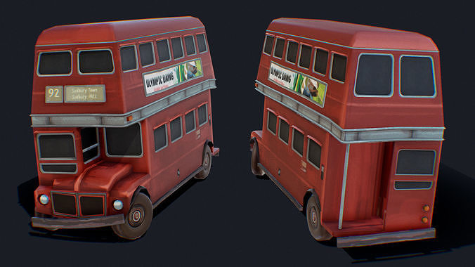 Forsaken London Bus Low-poly 3D model