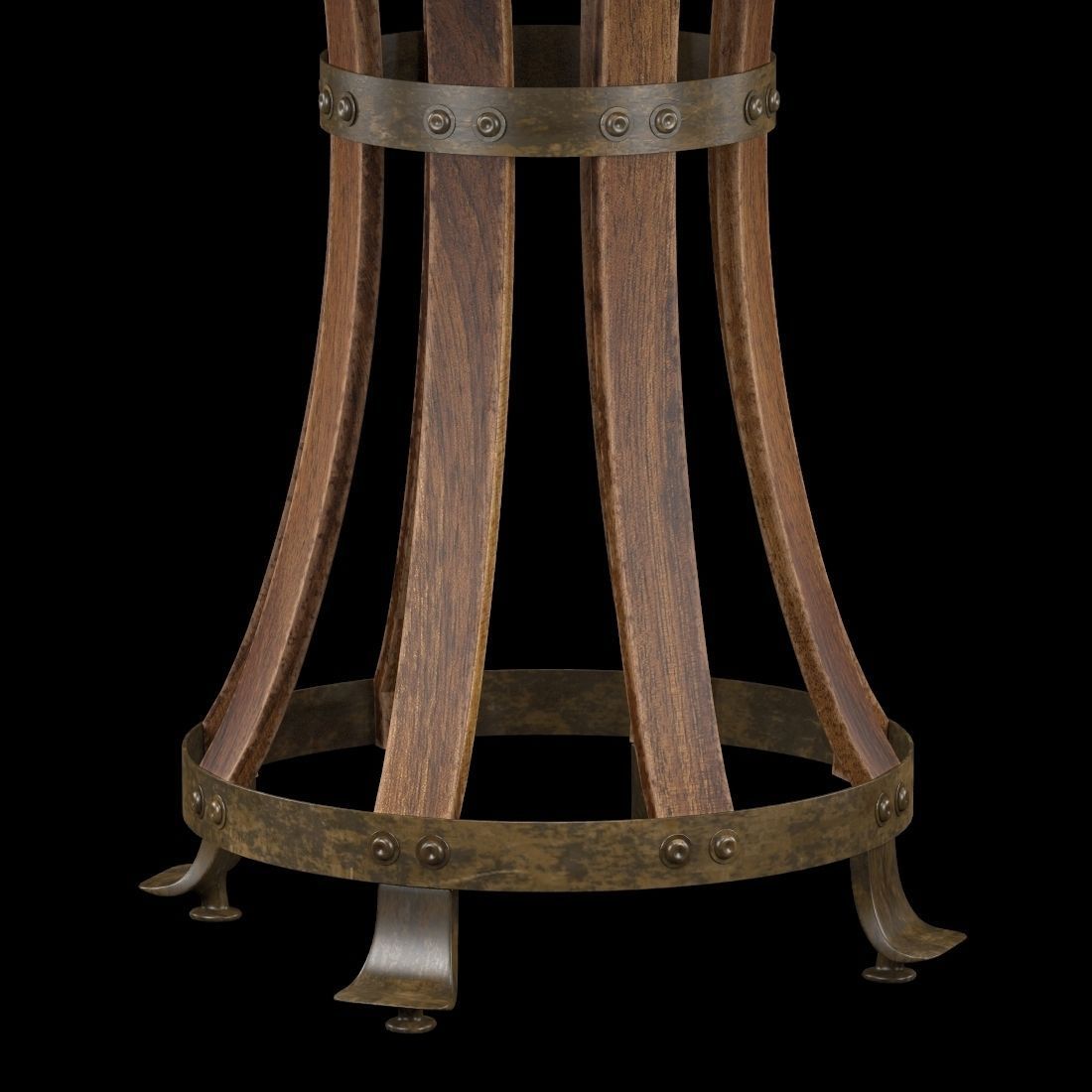 European Farmhouse-Winemaker Tasting Table 3D model_6