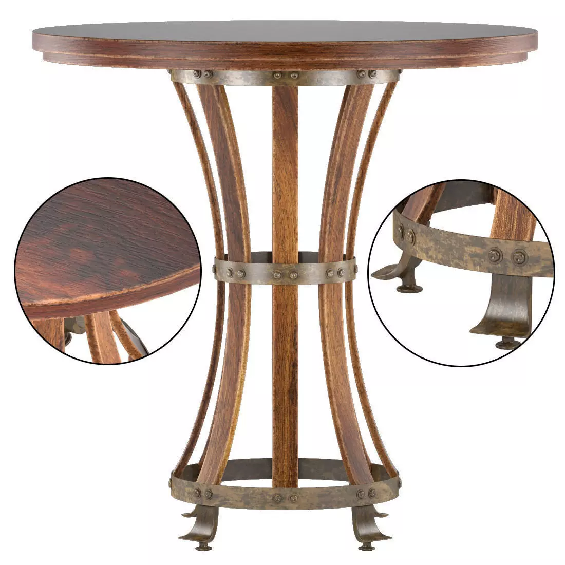 European Farmhouse-Winemaker Tasting Table 3D model_0