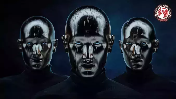 Innocent group of robots with eyes