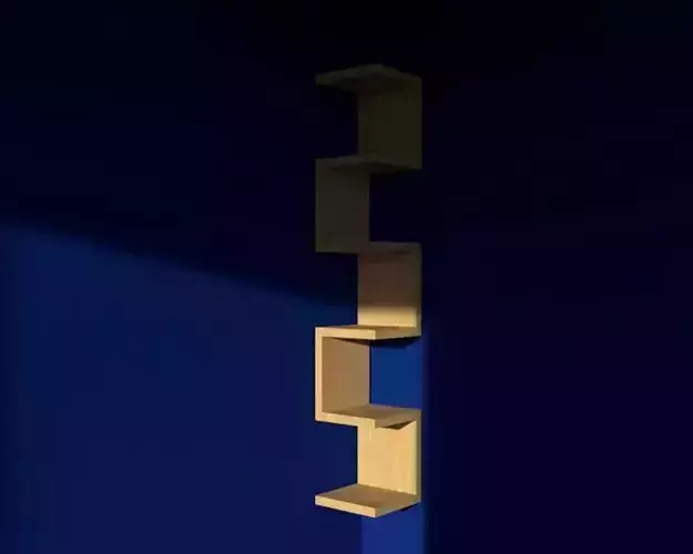 Shelves three tier shelf 3D model