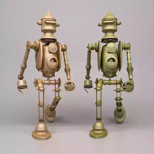 Robot two golden robots 3D model
