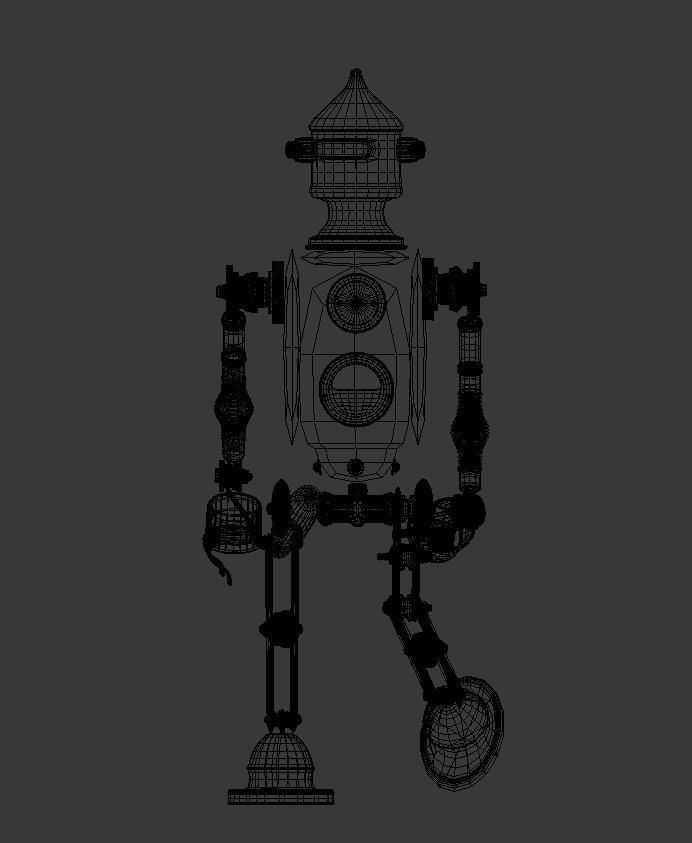 Robot two golden robots 3D model_1