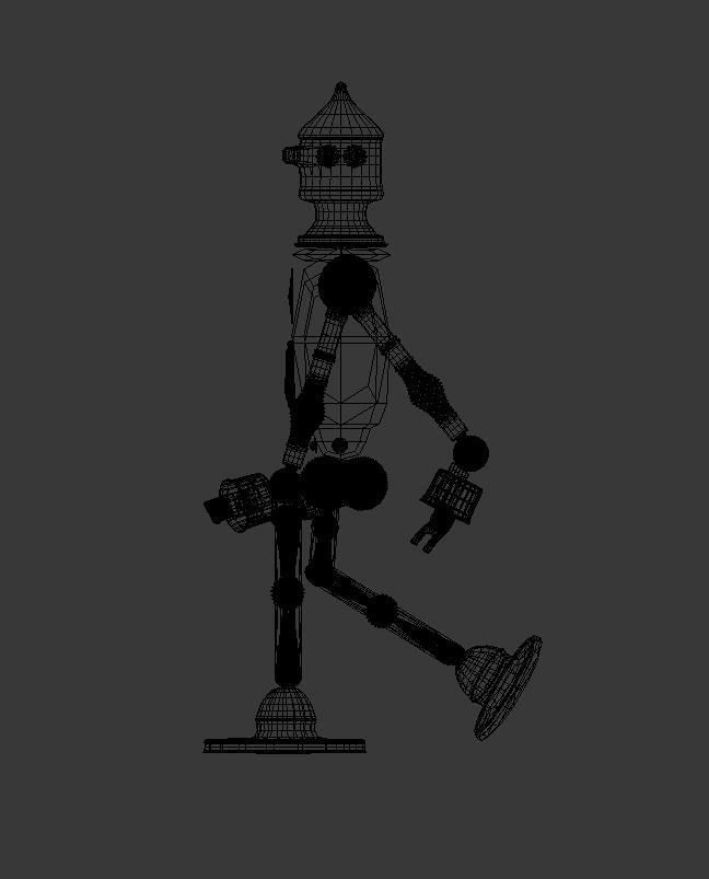 Robot two golden robots 3D model_2