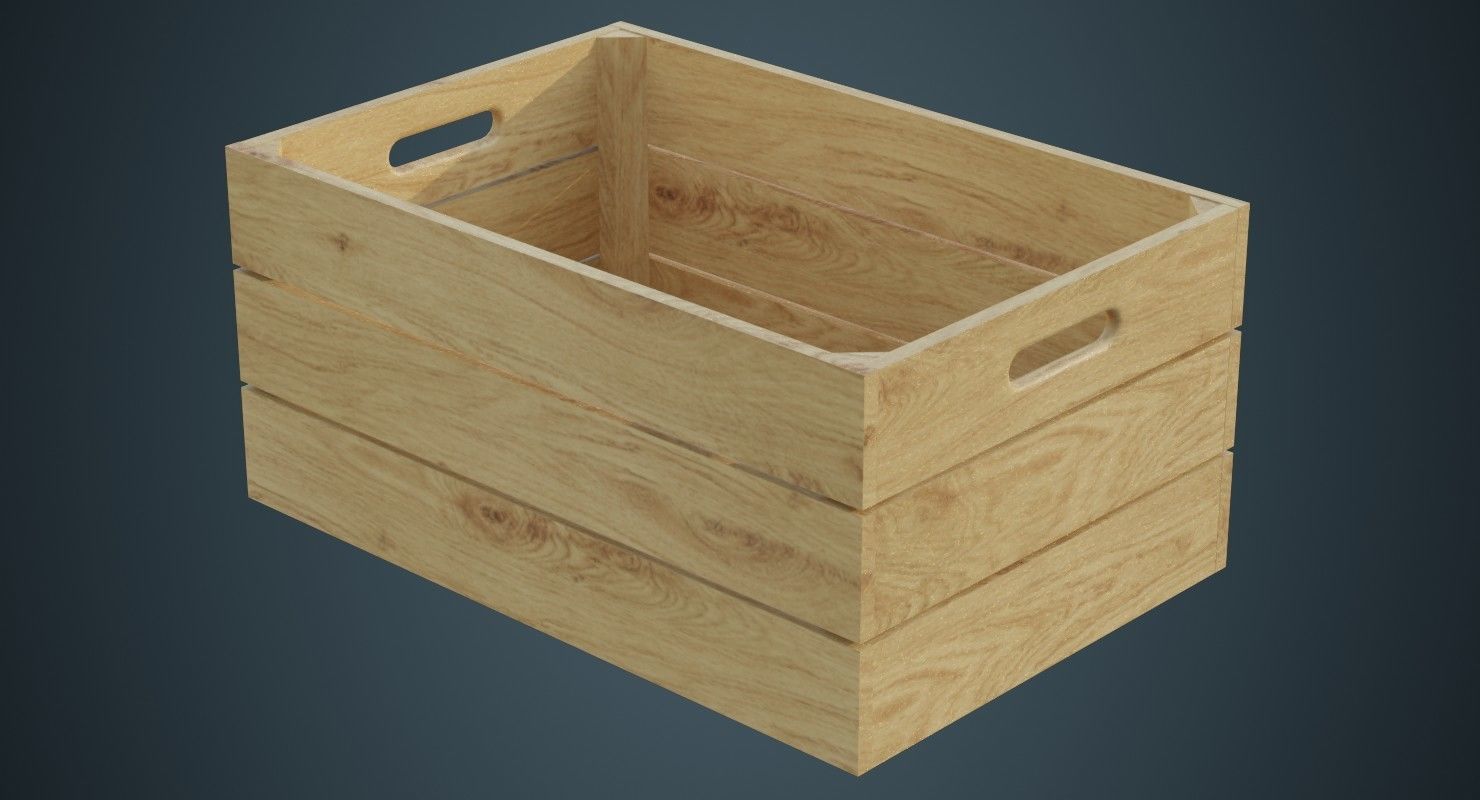 Crate 4A Low-poly 3D model_1