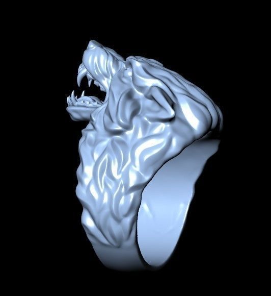 Wolf Ring 3D print model_8