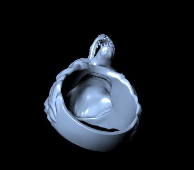 Wolf Ring 3D print model_6