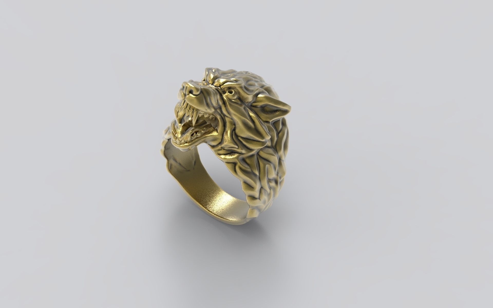 Wolf Ring 3D print model_10