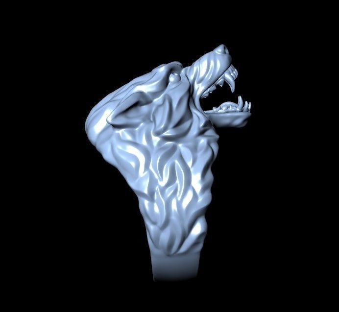 Wolf Ring 3D print model_2