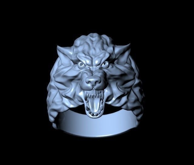 Wolf Ring 3D print model_5